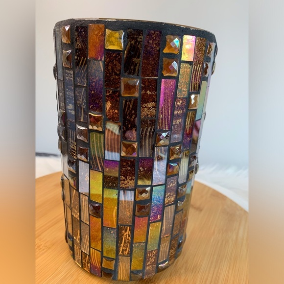 Mosaic Glass Candle Holder - Picture 5 of 6